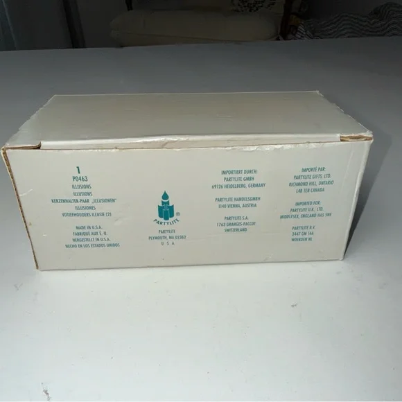 PartyLite Glass 2 Candle Holders Illusion Swirl Votive Tealight Holder Clear USA - Picture 8 of 11